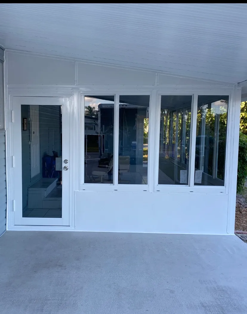 Impact window and door enclosure installation by Sunshine Impact